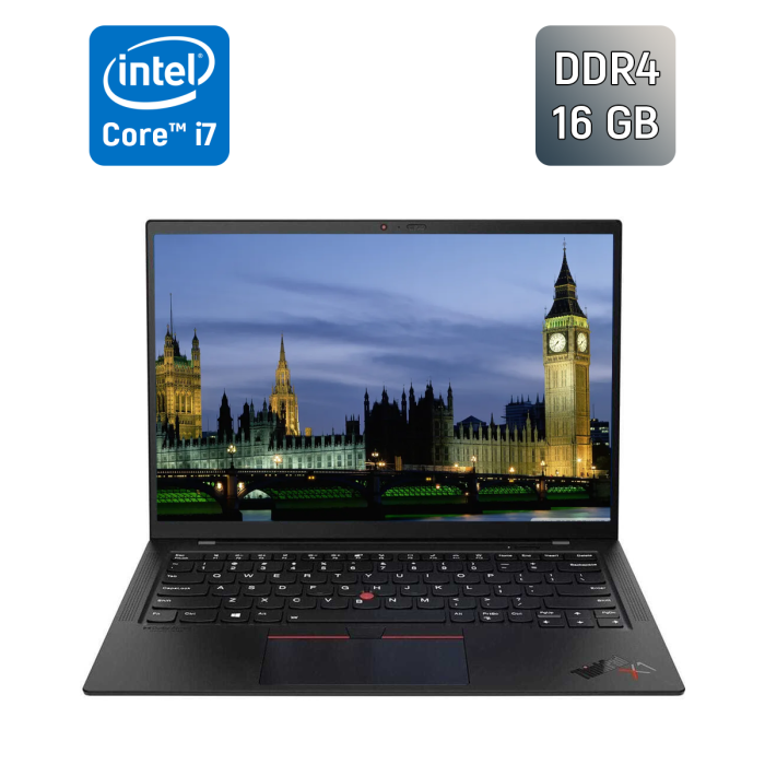 Ультрабук Lenovo ThinkPad X1 Carbon Gen9 / 14" (1920x1080) IPS / Intel Core i7-1185G7 (4 (8) ядра по 3.0 - 4.8 GHz) / 16 GB DDR4 / 512 GB SSD / Intel Iris Xe Graphics / WebCam / Windows 11 б/в - изображение 1