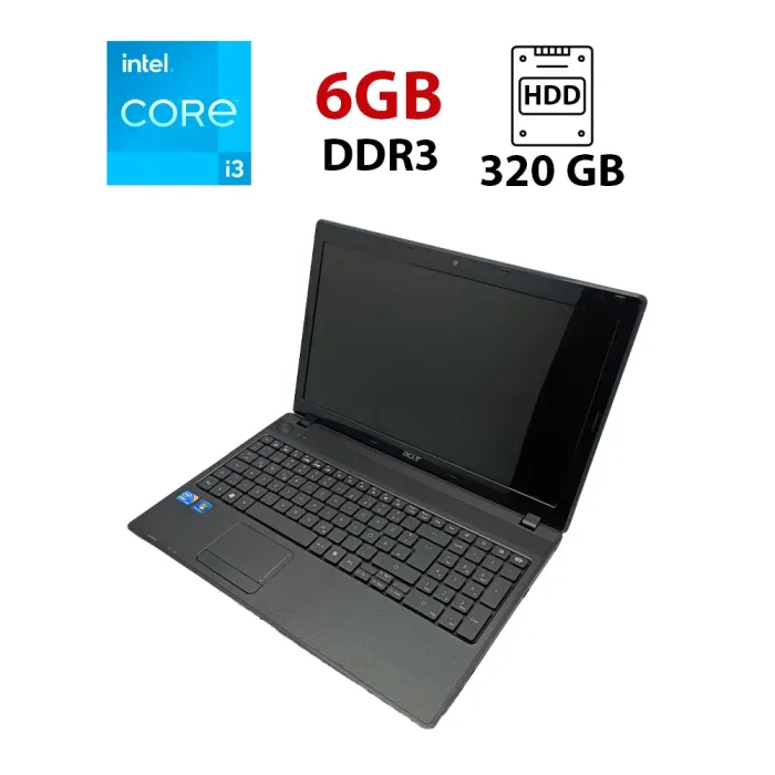 Ноутбук Acer TravelMate 5742 / 15.6" (1366x768) TN / Intel Core i3-380M (2 (4) ядра по 2.53 GHz) / 6 GB DDR3 / 320 GB HDD / Intel HD Graphics / WebCam б/в - зображення 1