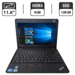 Нетбук Б-клас Lenovo ThinkPad X121e / 11.6" (1366x768) TN / Intel Core i3-2367M (2 (4) ядра по 1.4 GHz) / 8 GB DDR3 / 128 GB SSD / Intel HD Graphics 3000 / WebCam б/в