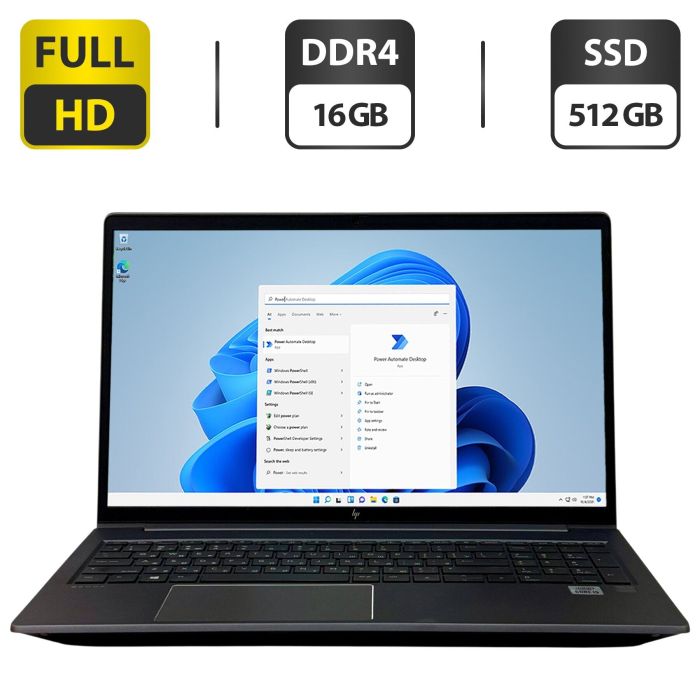 Мобільна робоча станція HP ZBook Power G7 / 15,6" (1920x1080) IPS / Intel Core i5-10300H (4 (8) ядра по 2,5 - 4,5 ГГц) / 16 ГБ DDR4 / 512 ГБ SSD / Intel UHD Graphics / WebCam / Fingerprint / Windows 11 Pro б/в - изображение 1