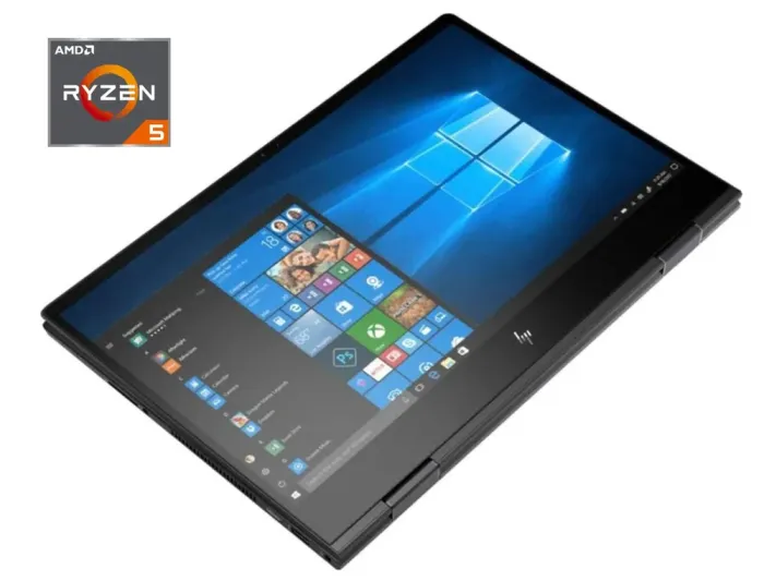 Ноутбук-трансформер HP Envy TS 15-ey1157nr x360 / 15.6" (1920x1080) IPS Touch / AMD Ryzen 5 7530U (6 (12) ядер по 2.0 - 4.5 GHz) / 16 GB DDR4 / 512 GB SSD / AMD Radeon Vega Graphics / WebCam / Win 11 Home б/в - зображення 1