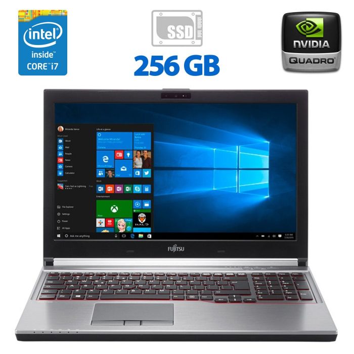 Мобільна робоча станція Fujitsu Celsius H760 / 15.6" (1920x1080) IPS / Intel Core i7-6820HQ (4 (8) ядра по 2.7 - 3.6 GHz) / 16 GB DDR4 / 256 GB SSD / nVidia Quadro M2000M, 4 GB GDDR5, 128-bit / WebCam / DVD-ROM / Windows 10 Pro б/в - зображення 1