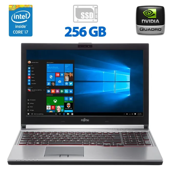 Мобільна робоча станція Fujitsu Celsius H760 / 15.6" (1920x1080) IPS / Intel Core i7-6820HQ (4 (8) ядра по 2.7 - 3.6 GHz) / 16 GB DDR4 / 256 GB SSD / nVidia Quadro M2000M, 4 GB GDDR5, 128-bit / WebCam / DVD-ROM / Windows 10 Pro б/в - зображення 1