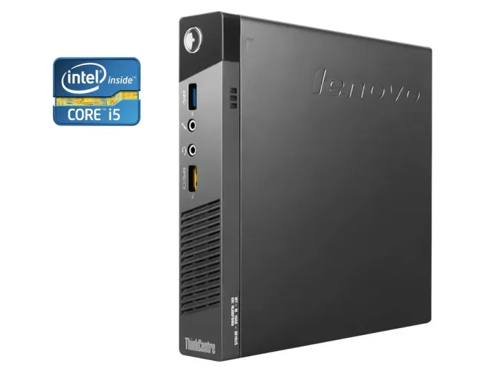 Неттоп Lenovo ThinkCentre M83 Tiny USFF / Intel Core i5-4570T (2 (4) ядра по 2.9 - 3.6 GHz) / 8 GB DDR3 / 256 GB SSD / Intel HD Graphics 4600 б/в - зображення 1