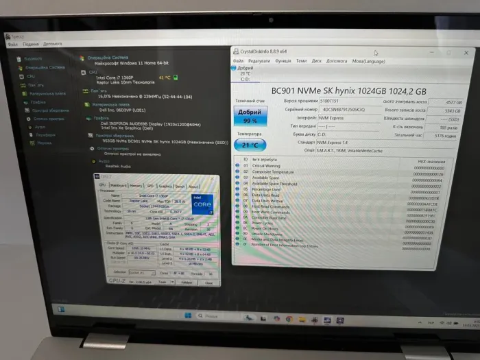 Ноутбук-трансформер Dell Inspiron 16 7630 2в1 / 16" (1920x1200) IPS Touch / Intel Core i7-1360P (12 (16) ядер по 3.7 - 5.0 GHz) / 16 GB DDR5 / 1000 GB SSD / Intel Iris XE Graphics / WebCam б/в - зображення 8
