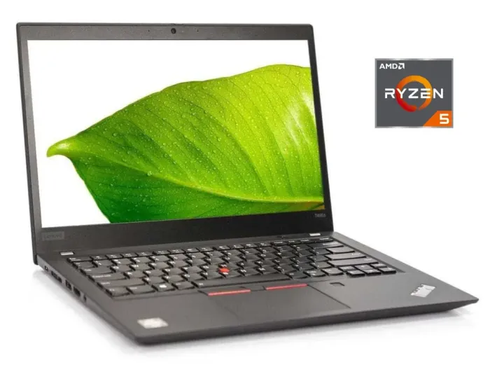Ультрабук Lenovo ThinkPad T495s / 14" (1920x1080) IPS / AMD Ryzen 5 PRO 3500U (4 (8) ядра по 2.1 - 3.7 GHz) / 16 GB DDR4 / 256 GB SSD M.2 / AMD Radeon Vega 8 Graphics / WebCam / Win 10 Pro б/в - зображення 1