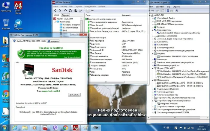 Ноутбук Dell Latitude E4300 / 13.3" (1280x800) TN / Intel Core 2 Duo SP9400 (2 ядра по 2.4 GHz) / 6 GB DDR3 / 128 GB SSD / Intel GMA X4500MHD Graphics / WebCam / DVD-RW б/в - зображення 10