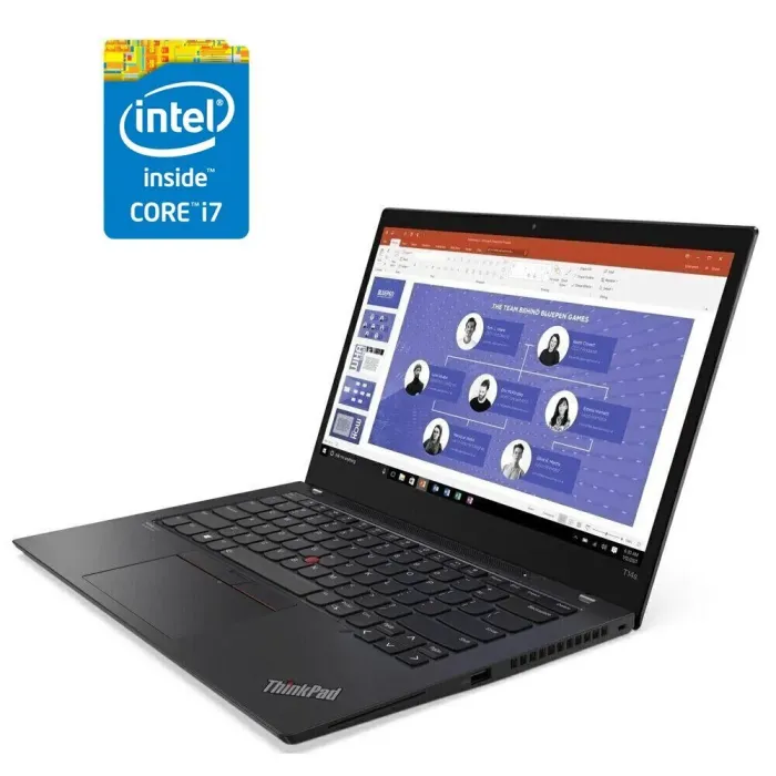Ультрабук Lenovo ThinkPad T14s Gen 2 / 14" (1920x1080) IPS Touch / Intel Core i7-1185G7 (4 (8) ядра по 3.0 - 4.8 GHz) / 32 GB DDR4 / 512 GB SSD M.2 / Intel Iris Xe Graphics / WebCam / Win 11 Pro б/в - зображення 1