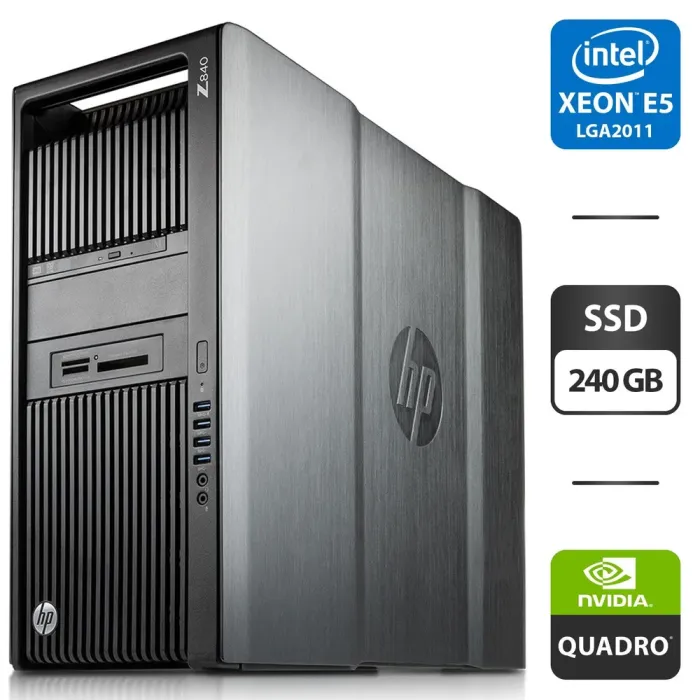 Робоча станція Б-клас HP Z840 Workstation Tower / 2x Intel Xeon E5-2697 v3 (14 (28) ядер по 2.6 - 3.6 GHz) / 64 GB DDR4 / 240 GB SSD / nVidia Quadro M4000, 8 GB GDDR5, 256-bit / DVD-ROM б/в - зображення 1