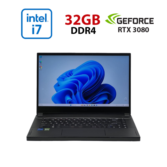 Ігровий ноутбук MSI GS66 Stealth 11UH / 15.6" (2560x1440) IPS / Intel Core i7-11800H (8 (16) ядер по 1,9 - 4,6 ГГц) / 32 ГБ DDR4 / 960 ГБ SSD / nVidia GeForce RTX 3080, 16 ГБ GDDR6, 256-біт / WebCam б/в - изображение 1