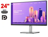 Монітор Широкоформатный Dell P2422HE / 24" (1920x1080) IPS / 1x HDMI, 2x DisplayPort, 4x USB 3.2, 1x USB Type-C, 1x LAN (RJ-45) / VESA 100x100/ Pivot б/в