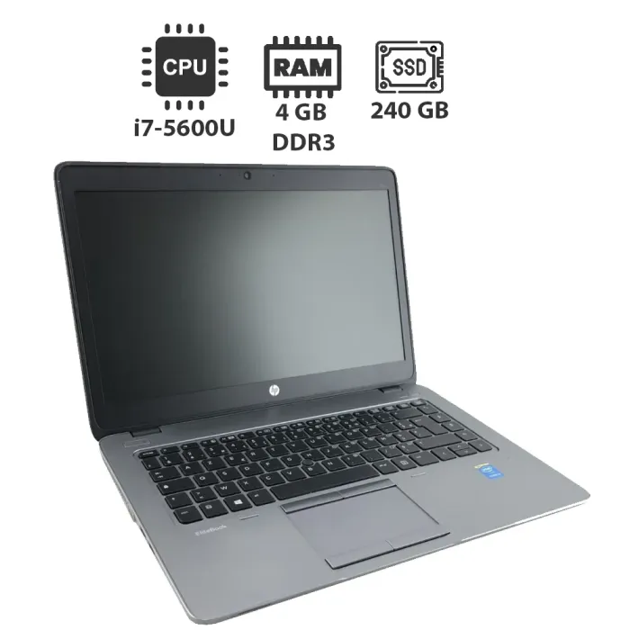 Ноутбук HP EliteBook Folio 1040 G2 / 14" (1600x900) IPS / Intel Core i7-5600U (2 (4) ядра по 2.6 - 3.2 GHz) / 4 GB DDR3 / 240 GB SSD / Intel HD Graphics 5500 / WebCam б/в - зображення 1