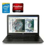 Мобільна робоча станція HP ZBook 15 G3 / 15.6" (1920x1080) TN / Intel Core i7-6700HQ (4 (8) ядра по 2.6 - 3.5 GHz) / 32 GB DDR4 / 256 GB SSD M.2 / AMD FirePro W5170M, 2 GB GDDR5, 128-bit / WebCam / Win 10 Pro б/в