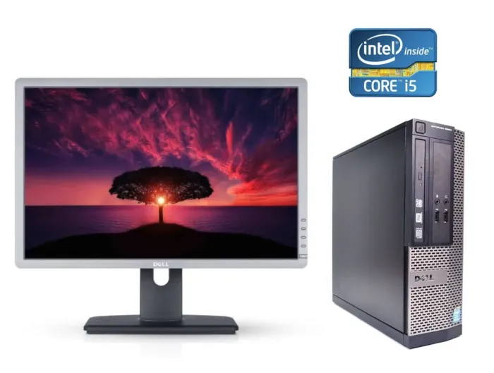 Комплект ПК Б-клас: Dell OptiPlex 3020 SFF / Intel Core i5-4590 (4 ядра по 3.3 - 3.7 GHz) / 8 GB DDR3 / 120 GB SSD / Intel HD Graphics 4600 + Монітор Dell Professional P2213t / 22" (1680x1050) TN / 1x DP, 1x DVI, 1x VGA, 3x USB 2.0 б/в - зображення 1