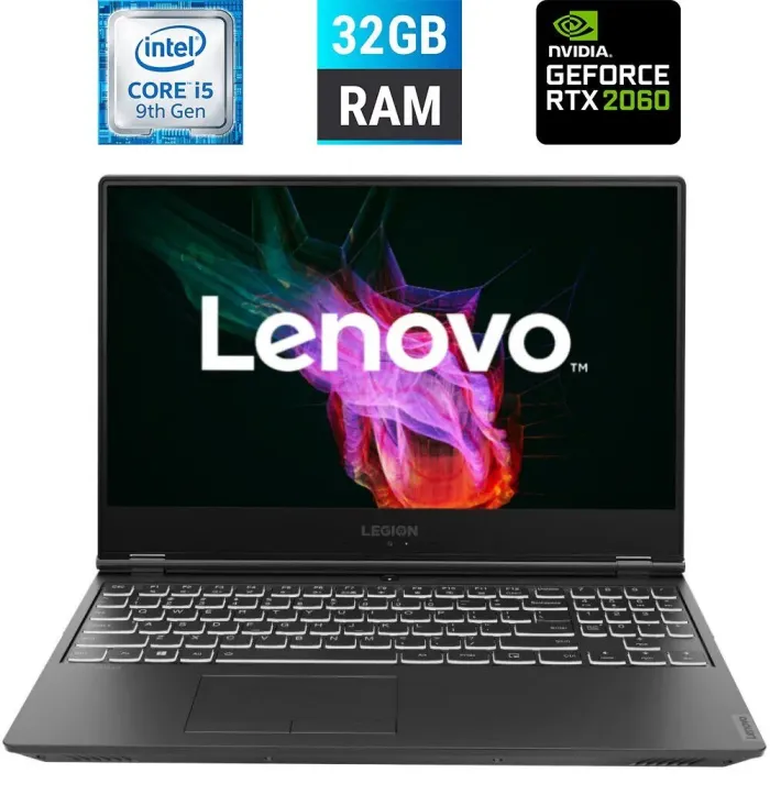 Ігровий ноутбук Б-клас Lenovo Legion Y540-15IRH / 15.6" (1920x1080) IPS / Intel Core i5-9300HF (4 (8) ядра по 2.4 - 4.1 GHz) / 32 GB DDR4 / 256 GB SSD M.2 + 2000 GB HDD / nVidia GeForce RTX 2060, 6 GB GDDR6, 192-bit / WebCam б/в - зображення 1