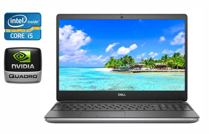 Мобільна робоча станція Dell Precision 7550 / 15.6" (1920x1080) IPS / Intel Core i5-10400H (4 (8) ядра по 2.6 - 4.6 GHz) / 32 GB DDR4 / 512 GB SSD / nVidia Quadro T1000, 4 GB GDDR6, 128-bit / WebCam / HDMI / Windows 10 б/в - зображення 1