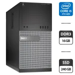 Комп'ютер Dell OptiPlex 7020 Tower / Intel Core i5-4590 (4 ядра по 3.3 - 3.7 GHz) / 16 GB DDR3 / 240 GB SSD / Intel HD Graphics 4600 б/в