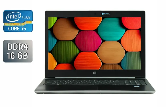 Ноутбук Б-клас HP ProBook 450 G5 / 15.6" (1366x768) TN / Intel Core i5-8250U (4 (8) ядра по 1.6 - 3.4 GHz) / 16 GB DDR4 / 256 GB SSD / Intel UHD Graphics 620 / WebCam / TouchID б/в - зображення 1