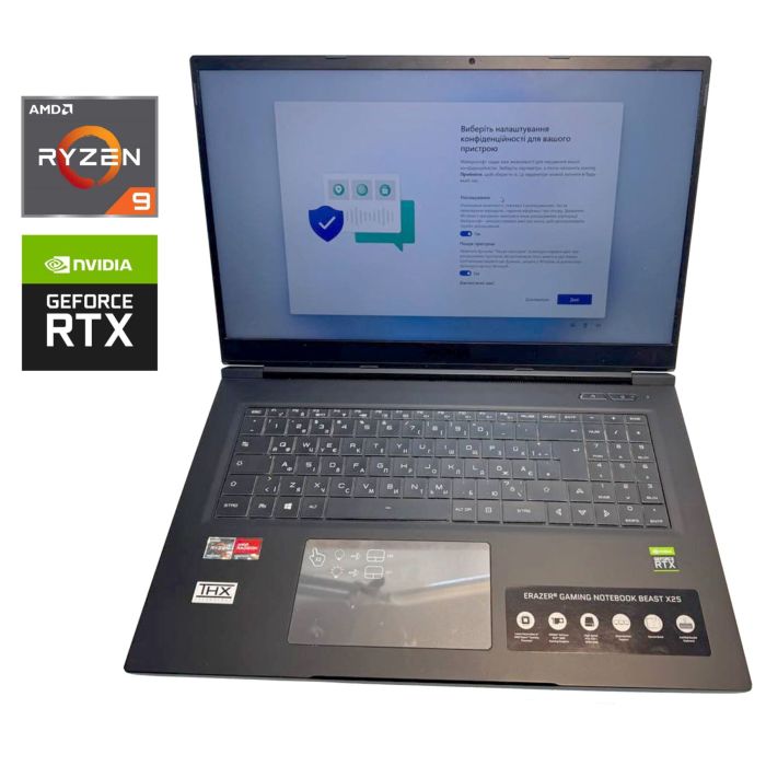 Ігровий ноутбук Б-класу Medion Erazer Beast X25-MD 63835 / 17,3" (1920x1080) IPS / AMD Ryzen 9 5900HX (8 (16) ядер по 3,3 - 4,6 ГГц) / 32 ГБ DDR4 / 2000 ГБ SSD NVMe / nVidia GeForce RTX 3080, 16 ГБ GDDR6, 256-біт / WebCam б/в - зображення 1