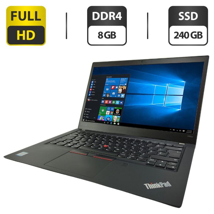 Ультрабук Lenovo ThinkPad T490s / 14" (1920x1080) IPS / Intel Core i7-8665U (4 (8) ядра по 1.9 - 4.8 GHz) / 8 GB DDR4 / 240 GB SSD M.2 / Intel UHD Graphics / WebCam б/в - зображення 1