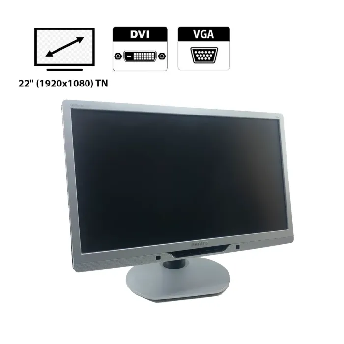 Монітор Philips 221B3L / 22" (1920x1080) TN LED / DVI-D, VGA, USB-концентратор, комбінований аудіопорт б/в - зображення 1