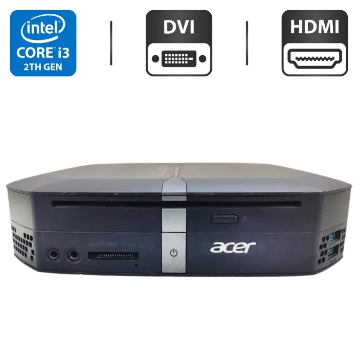 Неттоп Acer Veriton N4620G USFF / Intel Core i3-2377M (2 (4) ядра по 1.5 GHz) / 4 GB DDR3 / 500 GB HDD / Intel Graphics / Wi-Fi / Bluetooth б/в - зображення 1