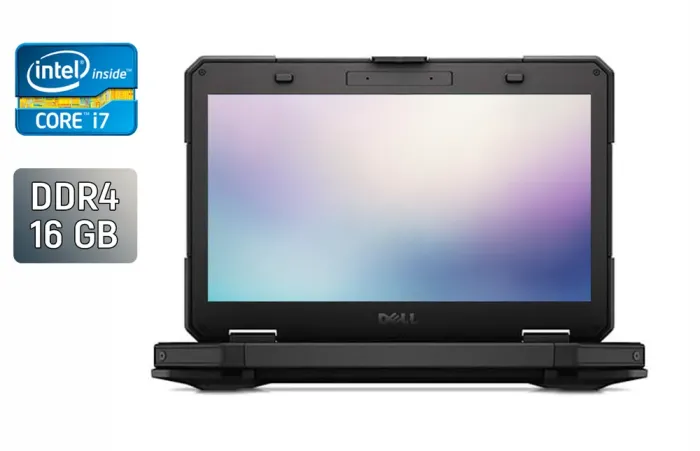 Захищений ноутбук Dell Latitude 14 Rugged 5414 / 14" (1920x1080) IPS / Intel Core i7-6600U (2 (4) ядра по 2.6 - 3.4 GHz) / 16 GB DDR4 / 512 GB SSD / Intel HD Graphics 520 / Fingerprint / Windows 10 б/в - зображення 1