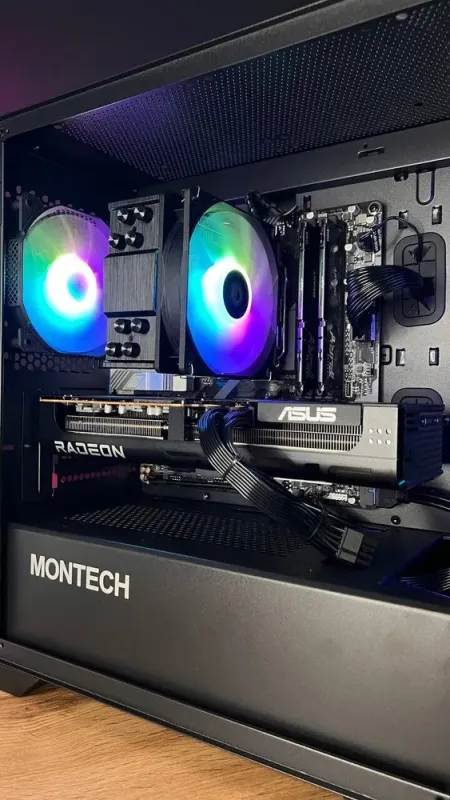 Збірка на замовлення: ігровий ПК Montech Air 1000 Premium Black Tower / AMD Ryzen 5 7500F (6 (12) ядер по 3,7 - 5,0 ГГц) / 32 ГБ DDR5 / 1000 ГБ SSD M.2 / AMD Radeon RX 9070, 16 GB GDDR6, 256-bit / 750W - зображення 6