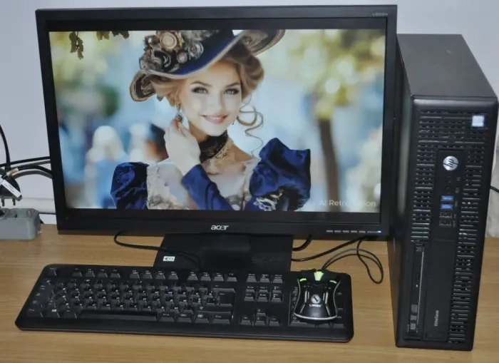 Комплект ПК: HP EliteDesk 800 G2 SFF / Intel Core i5-6400 (4 ядра по 2.7 - 3.3 GHz) / 16 GB DDR4 / 480 GB SSD / Intel HD Graphics 530 / DVD-ROM + Монітор Acer V223W / 22" (1680x1050) TN / VGA, DVI + Windows 11 Pro б/в - зображення 2