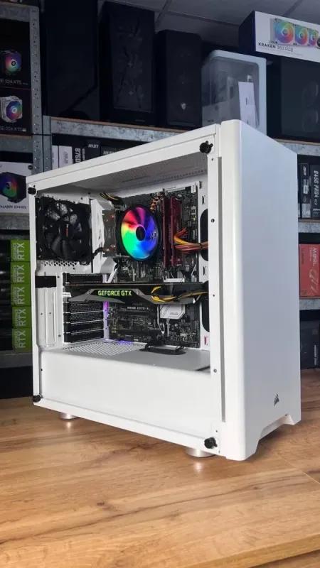 Ігровий ПК Corsair Carbide 275R Tempered Glass White Tower / Intel Core i5-6500 (4 ядра 3,2 - 3,6 ГГц) / 16 ГБ DDR4 / 250 ГБ SSD + 1000 ГБ HDD / nVidia GeForce GTX 1080, 8 ГБ GDDR5X, 256-біт / 500 Вт б/в - зображення 4