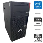 Комп'ютер Fujitsu Esprimo P558 E85 Tower / Intel Core i3-8100 (4 ядра по 3.6 GHz) / 8 GB DDR4 / 240 GB SSD + 500 GB HDD / Intel UHD Graphics 630 б/в