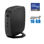 Неттоп HP t740 Thin Client USFF / AMD Ryzen V1756B (4 (8) ядра по 3.25 - 3.6 GHz) (аналог i7-7700T) / 16 GB DDR4 / 256 GB SSD M.2 / AMD Radeon Pro WX 3100, 4 GB GDDR5, 128-bit / Win 10 Pro б/в