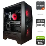 Збірка під замовлення: ігровий ПК MSI MAG Forge 100M Tower / AMD Ryzen 5 7500F (6 (12) ядер по 3.7 - 5.0 GHz) / 32 GB DDR5 / 1000 GB SSD M.2 / nVidia GeForce RTX 4060 Ti, 8 GB GDDR6, 128-bit / HDMI / 750W