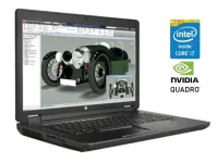 Мобільна робоча станція Б-клас HP ZBook 17 G1 / 17.3" (1920x1080) TN / Intel Core i7-4710MQ (4 (8) ядра по 2.5 - 3.5 GHz) / 16 GB DDR3 / 256 GB SSD / nVidia Quadro K3100M, 4 GB GDDR5, 256-bit / WebCam / Win 10 Pro б/в