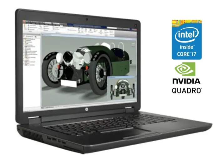 Мобільна робоча станція Б-клас HP ZBook 17 G1 / 17.3" (1920x1080) TN / Intel Core i7-4710MQ (4 (8) ядра по 2.5 - 3.5 GHz) / 16 GB DDR3 / 256 GB SSD / nVidia Quadro K3100M, 4 GB GDDR5, 256-bit / WebCam / Win 10 Pro б/в - зображення 1