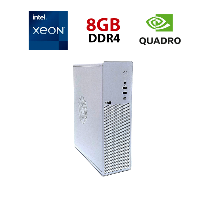 Робоча станція 2E 2E-V90W-400 Tower / Intel Xeon E5-2660 v4 (14 (28) ядер по 2,0 - 3,2 ГГц) / 8 ГБ DDR4 / 256 ГБ SSD NVMe / nVidia Quadro P620, 2 ГБ GDDR5, 128-біт / Win 10 без ліцензії б/в - зображення 1