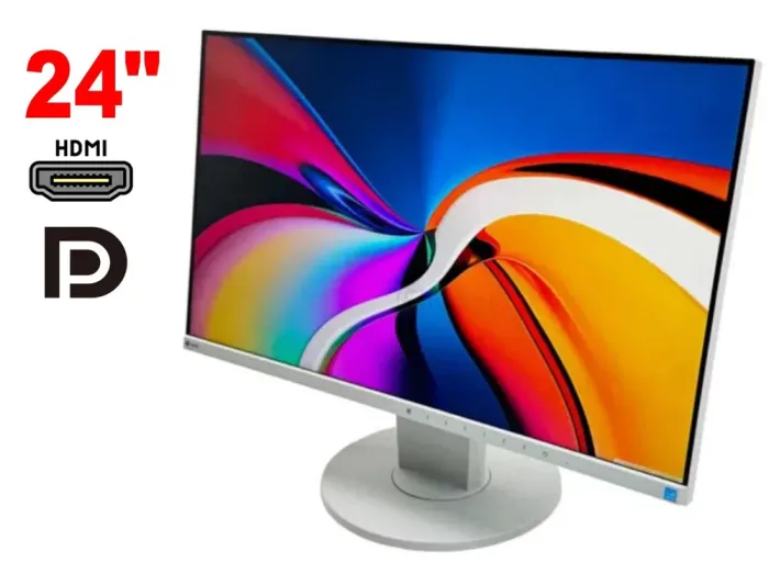 Монітор Eizo FlexScan EV2450 / 24" (1920x1080) IPS / 1x HDMI, 1x DP, 1x DVI, 1x VGA, 1x USB 3.0, 2x USB 2.0, 2x Audio / 2х 1W / VESA 100x100 / Pivot б/в - зображення 1