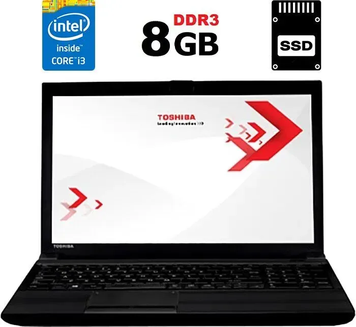 Ноутбук Toshiba Tecra A50-A / 15.6" (1366x768) TN / Intel Core i3-4000M (2 (4) ядра по 2.4 GHz) / 8 GB DDR3 / 120 GB SSD NEW / Intel HD Graphics 4600 / WebCam / HDMI б/в - зображення 1