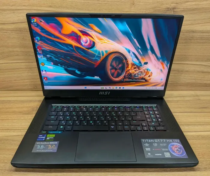 Ігровий ноутбук MSI Titan GT77HX / 17.3" (3840x2160) IPS / Intel Core i9-13980HX (24 (32) ядра по 2,2 - 5,6 ГГц) / 128 ГБ DDR5 / 2000 ГБ SSD + 256 ГБ SSD / nVidia GeForce RTX 4090, 16 ГБ GDDR6, 256-біт / WebCam / Windows 11 б/в - зображення 2