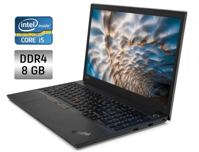 Ноутбук Lenovo ThinkPad E15 / 15.6" (1920x1080) IPS / Intel Core i5-10210U (4 (8) ядра по 1.6 - 4.2 GHz) / 8 GB DDR4 / 240 GB SSD / Intel UHD Graphics / WebCam б/в - зображення 1