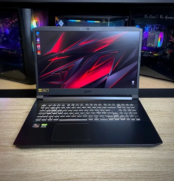 Ігровий ноутбук Acer Nitro 5 / 17.3" (1920x1080) IPS / AMD Ryzen 7 5800H (8 (16) ядер по 3.2 - 4.4 GHz) / 16 GB DDR4 / 1000 GB SSD / nVidia GeForce RTX 3070, 8 GB GDDR6, 256-bit / WebCam б/в - зображення 2