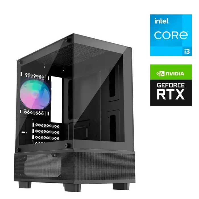 Ігровий ПК 1stPlayer Mi2-A-BK-2F7R-1F7 FORSAGE Tower / Intel Core i3-12100F (4 (8) ядра по 3.3 - 4.3 GHz) / 16 GB DDR4 / 480 GB SSD M.2 / nVidia GeForce RTX 3050, 6 GB GDDR6, 96-bit б/в - зображення 1