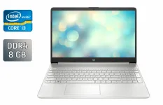 Ноутбук Б-клас HP 15-dy1043dx / 15.6" (1366x768) TN / Intel Core i3-1005G1 (2 (4) ядра по 1.2 - 3.4 GHz) / 8 GB DDR4 / 256 GB SSD / Intel UHD Graphics / WebCam / Windows 10 б/в