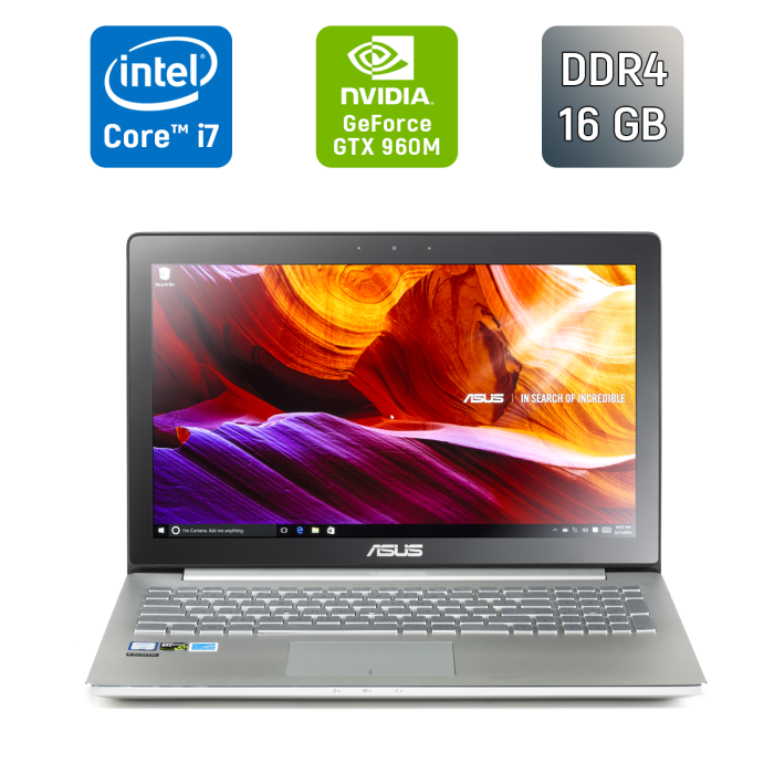 Ігровий ноутбук Б-класу Asus VX501V / 15,6" (3840x2160) IPS Touch / Intel Core i7-6700HQ (4 (8) ядра по 2,6 - 3,5 ГГц) / 16 ГБ DDR4 / 256 ГБ SSD / nVidia GeForce GTX 960M, 2 ГБ GDDR5, 128-біт / Веб-камера / HDMI б/в - зображення 1