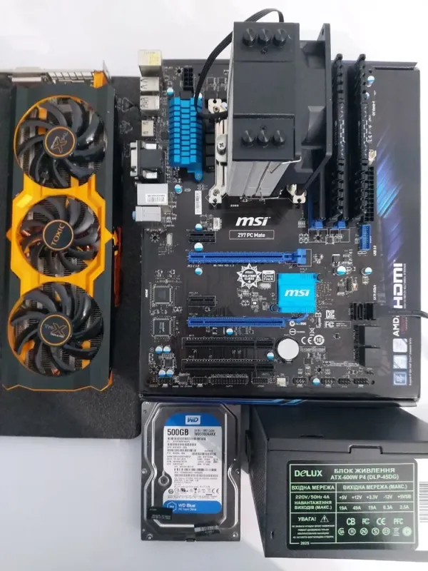 Комплект ПК: MSI MAG Forge 100M Black Tower / Intel Core i7-4790 (4 (8) ядра по 3.6 - 4.0 GHz) / 16 GB DDR3 / 512 GB SSD + 500 GB HDD / AMD Radeon R9 280X, 3 GB GDDR5, 384-bit / 600W + Монітор LG 24MB37PM-B / 24" (1920x1080) IPS  б/в - зображення 6