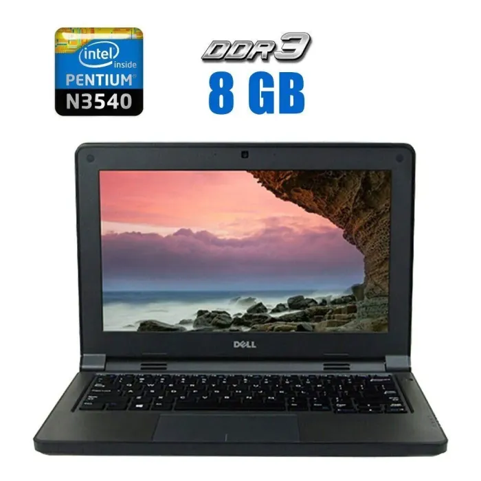 Нетбук Dell Latitude 3150 / 11.6" (1366x768) TN / Intel Pentium N3540 (4 ядра по 2.16 - 2.66 GHz) / 8 GB DDR3 / 256 GB SSD / Intel HD Graphics / WebCam / Win 10 Pro б/в - зображення 1