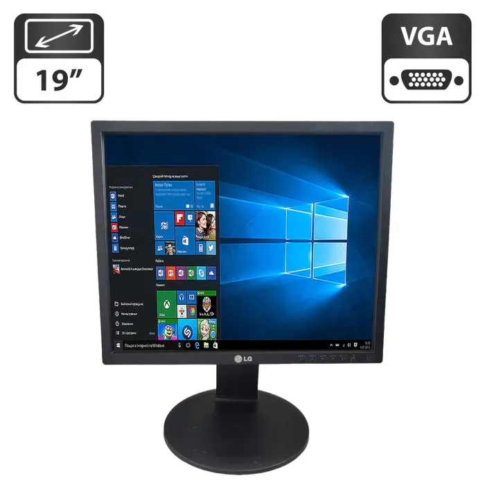 Монітор LG 19MB35PM-B / 19" (1280x1024) IPS / VGA, DVI / Вбудовані колонки 2x 2W / VESA 75x75 б/в - зображення 1