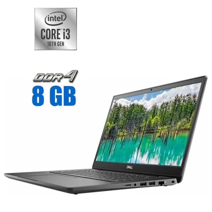 Ультрабук Dell Latitude 3410 / 14" (1920x1080) IPS / Intel Core i3-10110U (2 (4) ядра по 2.1 - 4.1 GHz) / 8 GB DDR4 / 256 GB SSD / Intel UHD Graphics / WebCam / HDMI / Windows 10 Pro б/в - зображення 1