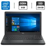 Ноутбук Б-клас Fujitsu LifeBook A556 / 15.6" (1366x768) TN / Intel Core i5-6200U (2 (4) ядра по 2.3 - 2.8 GHz) / 8 GB DDR4 / 256 GB SSD / Intel HD Graphics 520 / WebCam / DVD-ROM б/в