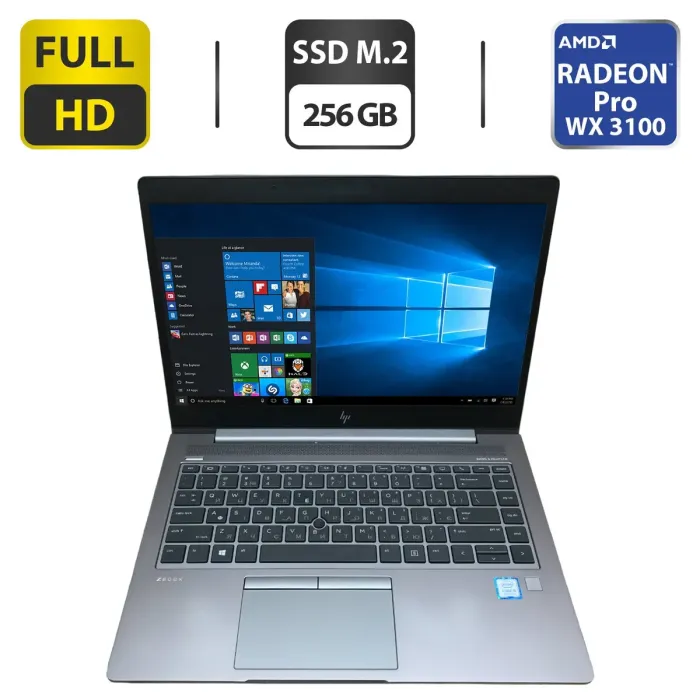 Ноутбук Б-клас HP Zbook 840 14u G5 / 14" (1920x1080) IPS / Intel Core i5-7200U (2 (4) ядра по 2.5 - 3.1 GHz) / 16 GB DDR4 / 256 GB SSD M.2 / AMD Radeon Pro WX 3100, 2 GB GDDR5, 64-bit / HDMI б/в - зображення 1